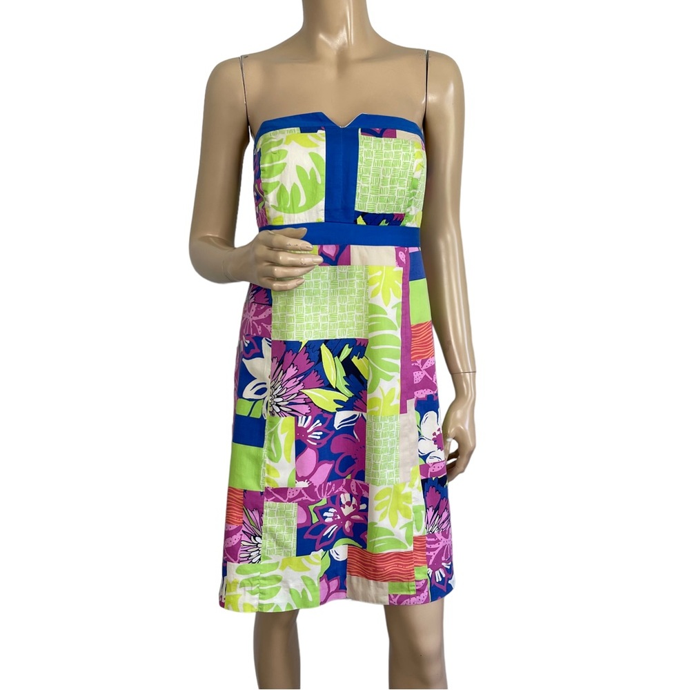 Lilly Pulitzer Women's Strapless Patchwork Sheath… - image 6
